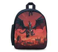 FHESDCW Cool Red Black Dragon Backpack for Men Women, Durable Small Bookbag Lightweight Daypack for Travel, Hiking, Blue-style, One Size, Daypack Backpacks