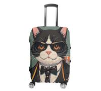 FHESDCW Cool Rich Gangster Boss Cat Luggage Covers for Suitcases, Washable Travel Accessories, Anti-Scratch & Dust Protection Suitcase Cover Protector Fits 19-32 Inch Luggage, style, Small, Classic