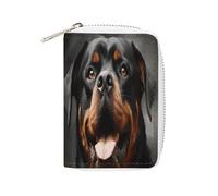 FHESDCW Cool Rottweiler Dog Art Leather Card Bag Credit Card Holder Zipper Wallet With 20 Card Slots Slim Wallet Debit Card Protector Organizer Case, style, 16x11.5cm
