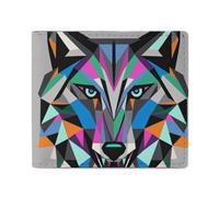 FHESDCW Coyote, Wolf Beast Wallet Elegant Leather Wallets with ID Window & 2 Card Slots, Slim Bifold Wallet for Men Women