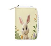 FHESDCW Cute Bunny Leather Card Bag Credit Card Holder Zipper Wallet With 20 Card Slots Slim Wallet Debit Card Protector Organizer Case, style, 16x11.5cm