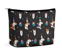 FHESDCW Cute Cartoon Cat Makeup Bag for Women PU Leather Waterproof Cosmetic Bag with Zipper Portable Travel Makeup Organizer