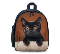 FHESDCW Cute Peeping Black Cat Backpack for Men Women, Durable Small Bookbag Lightweight Daypack for Travel, Hiking, Blue-style, One Size, Daypack Backpacks
