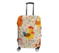 FHESDCW Cute Rooster And Chick Luggage Covers for Suitcases, Washable Travel Accessories, Anti-Scratch & Dust Protection Suitcase Cover Protector Fits 19-32 Inch Luggage, style, Small, Classic