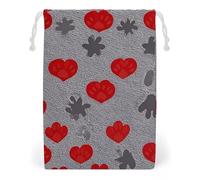 FHESDCW Dog Claw Love Drawstring Bag Canvas, Reusable Travel Jewelry Pouches, Washable Storage Bags for Gift, Candy, Cosmetics 20 * 25cm