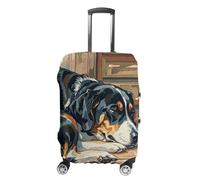 FHESDCW Dogs Sleeping in The House Luggage Covers for Suitcases, Washable Travel Accessories, Anti-Scratch & Dust Protection Suitcase Cover Protector Fits 19-32 Inch Luggage, Style, M, Classic