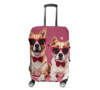 FHESDCW Dogs Wearing Sunglasses Luggage Covers for Suitcases, Washable Travel Accessories, Anti-Scratch & Dust Protection Suitcase Cover Protector Fits 19-32 Inch Luggage, style, M, Classic