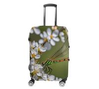 FHESDCW Dragonflies on Flowers And Branches Luggage Covers for Suitcases, Washable Travel Accessories, Anti-Scratch & Dust Protection Suitcase Cover Protector Fits 19-32 Inch Luggage, Style, S