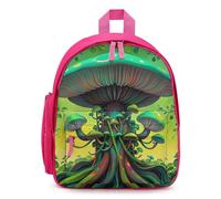 FHESDCW Dreamy Mushrooms And Tree Backpack for Men Women, Durable Small Bookbag Lightweight Daypack for Travel, Hiking, Pink-style, One Size, Daypack Backpacks