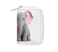 FHESDCW Elephant And Piggie Card Holder for Men Women, Leather Credit Card Holder with 20 Card Slots Small Purse with Zipper
