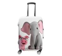 FHESDCW Elephant And Piggie Luggage Covers for Suitcases, Washable Travel Accessories, Anti-Scratch & Dust Protection Suitcase Cover Protector Fits 19-32 Inch Luggage, style, M, Classic