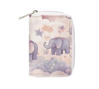 FHESDCW Elephant Pattern Leather Card Bag Credit Card Holder Zipper Wallet With 20 Card Slots Slim Wallet Debit Card Protector Organizer Case, style, 16x11.5cm