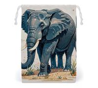 FHESDCW Elephant Watercolor Style Drawstring Bag Canvas, Reusable Travel Jewelry Pouches, Washable Storage Bags for Gift, Candy, Cosmetics 20 * 25cm
