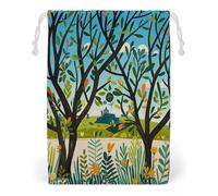 FHESDCW Exotic Tree Branch Sketch Cartoon Drawstring Bag Canvas, Reusable Travel Jewelry Pouches, Washable Storage Bags for Gift, Candy, Cosmetics 20 * 25cm