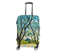 FHESDCW Exotic Tree Branch Sketch Cartoon Luggage Covers for Suitcases, Washable Travel Accessories, Anti-Scratch & Dust Protection Suitcase Cover Protector Fits 19-32 Inch Luggage, Style, S, Classic