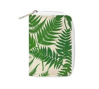 FHESDCW Fern Green Plant Leather Card Bag Credit Card Holder Zipper Wallet With 20 Card Slots Slim Wallet Debit Card Protector Organizer Case, style, 16x11.5cm