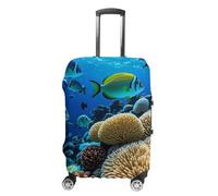 FHESDCW Fish Coral Reef Luggage Covers for Suitcases, Washable Travel Accessories, Anti-Scratch & Dust Protection Suitcase Cover Protector Fits 19-32 Inch Luggage, Style, XL, Classic