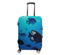 FHESDCW Fish Hover in The Sea Luggage Covers for Suitcases, Washable Travel Accessories, Anti-Scratch & Dust Protection Suitcase Cover Protector Fits 19-32 Inch Luggage, style, L, Classic