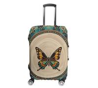 FHESDCW Flourishing Garden Butterfly Luggage Covers for Suitcases, Washable Travel Accessories, Anti-Scratch & Dust Protection Suitcase Cover Protector Fits 19-32 Inch Luggage, style, Small, Classic