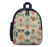 FHESDCW Flowers And Red Green Dragonflies Backpack for Men Women, Durable Small Bookbag Lightweight Daypack for Travel, Blue-style, One Size, Daypack Backpacks