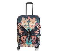 FHESDCW Flowers Butterflies And Dragonflies Luggage Covers for Suitcases, Washable Travel Accessories, Anti-Scratch & Dust Protection Suitcase Cover Protector Fits 19-32 Inch Luggage, style, M