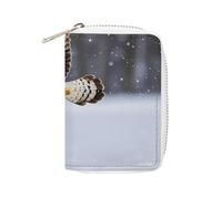FHESDCW Flying White Eagle Card Holder for Men Women, Leather Credit Card Holder with 20 Card Slots Small Purse with Zipper