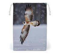 FHESDCW Flying White Eagle Drawstring Bag Canvas, Reusable Travel Jewelry Pouches, Washable Storage Bags for Gift, Candy, Cosmetics 20 * 25cm
