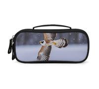 FHESDCW Flying White Eagle Pencil Case with Zipper - Large Capacity, Portable Small Cosmetic Bag for Travel, Vintage PU Leather Pencil Pouch for Women Men