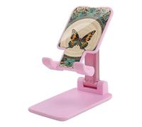 FHESDCW Foldable Cell Phone Stand for Desk - Flourishing Garden Butterfly Phone Holder Angle Height Adjustable Cellphone Holder Portable Tablet Stand Compatible with All Phones 4-13" Phones Tablets