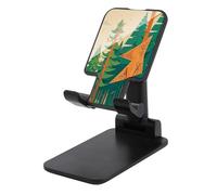 FHESDCW Foldable Cell Phone Stand for Desk - Mountain Fir Forest Phone Holder Angle Height Adjustable Cellphone Holder Portable Tablet Stand Compatible with All Phones 4-13" Phones Tablets