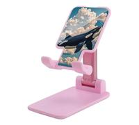 FHESDCW Foldable Cell Phone Stand for Desk - Orcas in The Sky and Clouds Phone Holder Angle Height Adjustable Cellphone Holder Portable Tablet Stand Compatible with All Phones 4-13" Phones Tablets