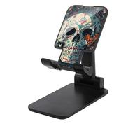 FHESDCW Foldable Cell Phone Stand for Desk - Skeleton Death Moth Phone Holder Angle Height Adjustable Cellphone Holder Portable Tablet Stand Compatible with All Phones 4-13" Phones Tablets