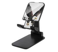 FHESDCW Foldable Cell Phone Stand for Desk - Sketch of Bald Eagle Diving Phone Holder Angle Height Adjustable Cellphone Holder Portable Tablet Stand Compatible with All Phones 4-13" Phones Tablets