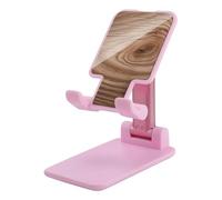 FHESDCW Foldable Cell Phone Stand for Desk - Wood Grain Phone Holder Angle Height Adjustable Cellphone Holder Portable Tablet Stand Compatible with All Phones 4-13" Phones Tablets