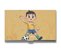 FHESDCW Football Business Card Holder for Men & Women, Professional Card Case with Buckle Style Shut, Compact And Portable Metal Case for Office Workers, style, One Size, Classic