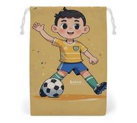 FHESDCW Football Drawstring Bag Canvas, Reusable Travel Jewelry Pouches, Washable Storage Bags for Gift, Candy, Cosmetics 12 * 18cm
