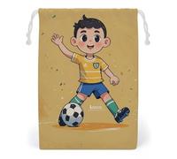FHESDCW Football Drawstring Bag Canvas, Reusable Travel Jewelry Pouches, Washable Storage Bags for Gift, Candy, Cosmetics 20 * 25cm