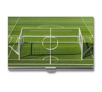 FHESDCW Football Goal Post Sports Area Business Card Holder for Men & Women, Professional Card Case with Buckle Style Shut, Compact And Portable Metal Case for Office Workers, style, One Size, Classic