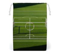 FHESDCW Football Goal Post Sports Area Drawstring Bag Canvas, Reusable Travel Jewelry Pouches, Washable Storage Bags for Gift, Candy, Cosmetics 20 * 25cm