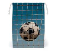 FHESDCW Football in The Football Network Drawstring Bag Canvas, Reusable Travel Jewelry Pouches, Washable Storage Bags for Gift, Candy, Cosmetics 20 * 25cm