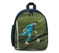 FHESDCW Football in The Goalkeeper Position Backpack for Men Women, Durable Small Bookbag Lightweight Daypack for Travel, Blue-style, One Size, Daypack Backpacks