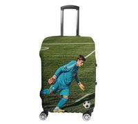 FHESDCW Football in The Goalkeeper Position Luggage Covers for Suitcases, Washable Travel Accessories, Anti-Scratch & Dust Protection Suitcase Cover Protector Fits 19-32 Inch Luggage, Style, M