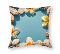 FHESDCW Frame Exotic Floral Pattern Printing Pillow Cover, Soft Pillow Covers - Hidden Zipper Closure, Standard Square 17"x17" Pillowcases, Decorative Cushion Cases for Couch, Sofa, Outdoor