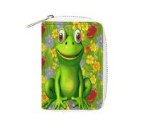 FHESDCW Frog Leather Card Bag Credit Card Holder Zipper Wallet With 20 Card Slots Slim Wallet Debit Card Protector Organizer Case, style, 16x11.5cm