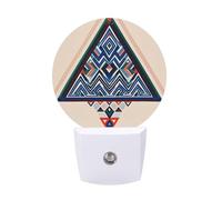 FHESDCW Geometric Triangle Pattern Night Lights Plug Into Wall, LED Nightlights Auto On/Off Dusk to Dawn Sensor, Energy Efficient Night Lamp Soft Glow for Hallway Bedroom Bathroom Kitchen, 0.5W