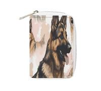FHESDCW German Shepherd Dog Lovers Leather Card Bag Credit Card Holder Zipper Wallet With 20 Card Slots Slim Wallet Debit Card Protector Organizer Case, style, 16x11.5cm