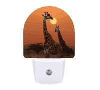 FHESDCW Giraffe at Sunset Night Lights Plug Into Wall, LED Nightlights Auto On/Off Dusk to Dawn Sensor, Energy Efficient Night Lamp Soft Glow for Hallway Bedroom Bathroom Kitchen, 0.5W