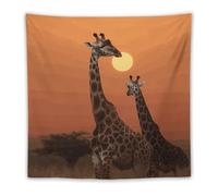 FHESDCW Giraffe at Sunset Tapestry for Bedroom Aesthetic - Lightweight Wall Hanging Backdrop Vintage Wall Art Tapestry Easy to Hang for Living Room Dorm Home Decor 60"x60"
