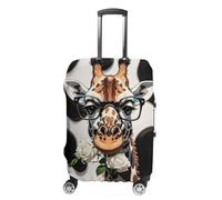 FHESDCW Giraffe Bites The Rose Luggage Covers for Suitcases, Washable Travel Accessories, Anti-Scratch & Dust Protection Suitcase Cover Protector Fits 19-32 Inch Luggage, style, M, Classic