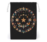 FHESDCW Gorgeous Stars And Moon Drawstring Bag Canvas, Reusable Travel Jewelry Pouches, Washable Storage Bags for Gift, Candy, Cosmetics 20 * 25cm